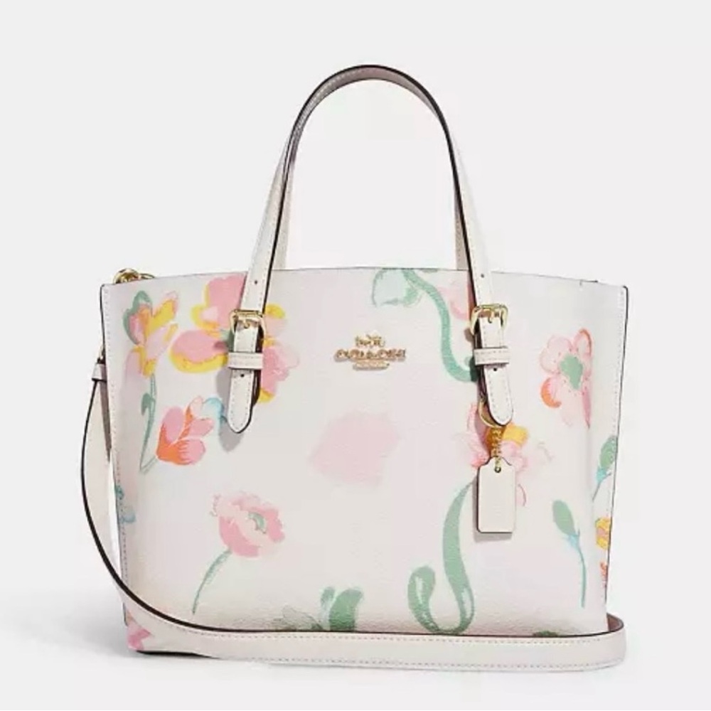 Coach Chalk Mollie Tote 25 With Dreamy Land Floral Print
